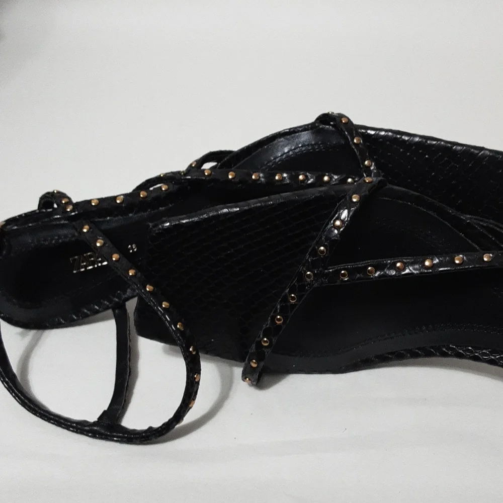 ZARA Studded Kitten 1.5" Slingback Heel Women:36‎ - Picture 7 of 8